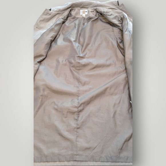 Gallery Women's L Khaki Tan Water Repellent Fully Lined Trench Coat - Picture 8 of 16